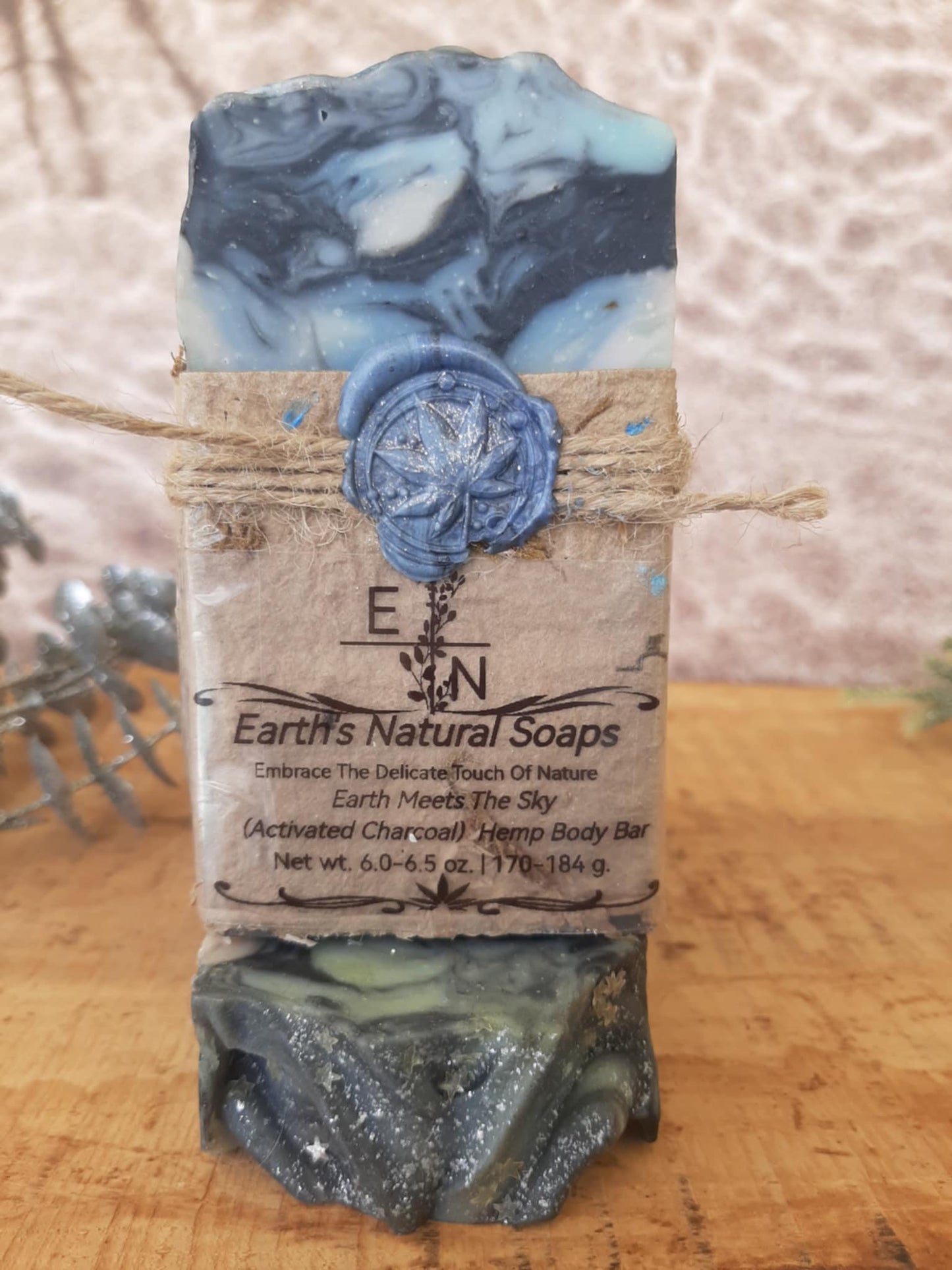 Earth Meets The Sky Activated Charcoal Tallow Hemp Body Bar