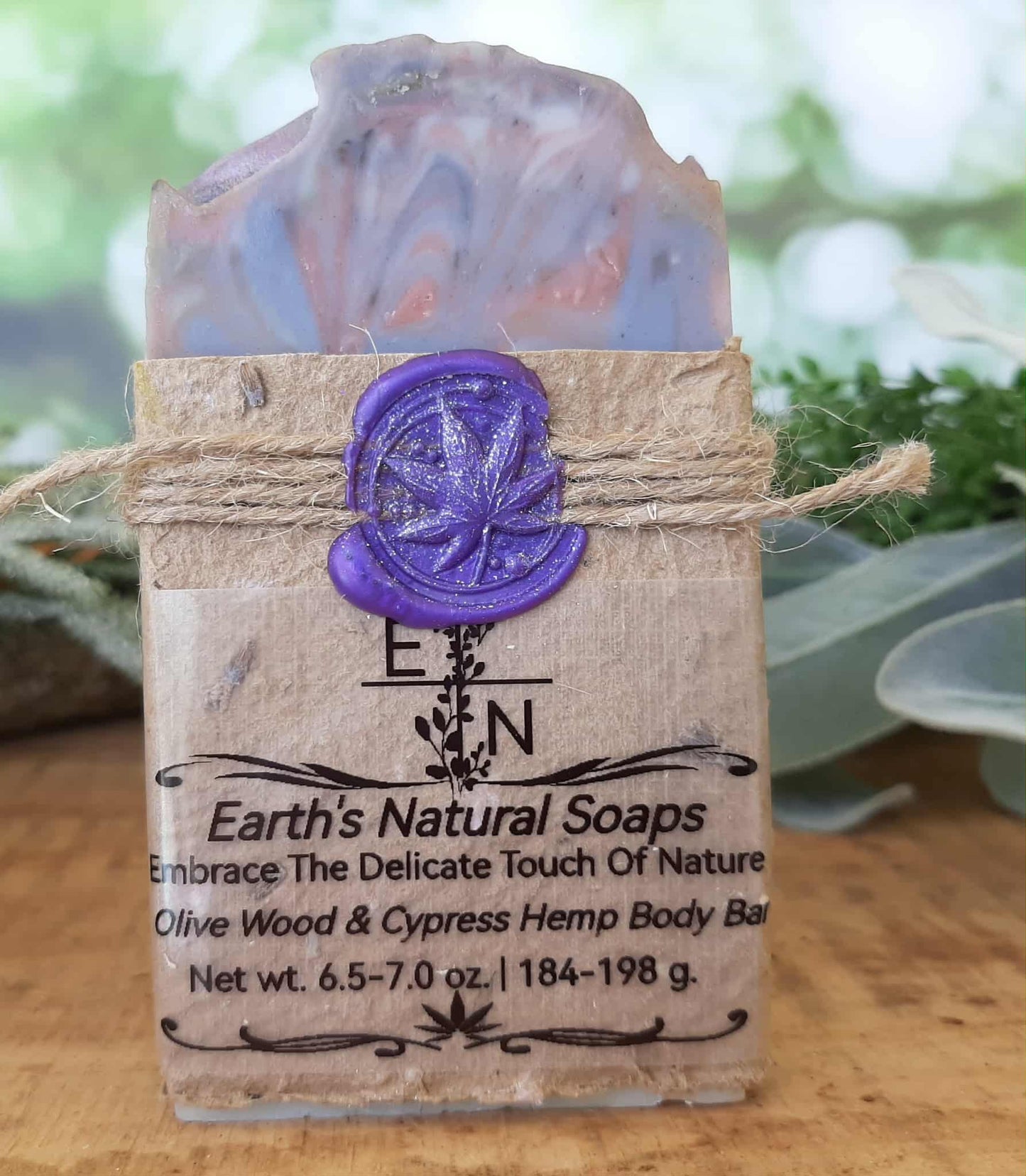 Olive Wood and Cypress Hemp Body Bar