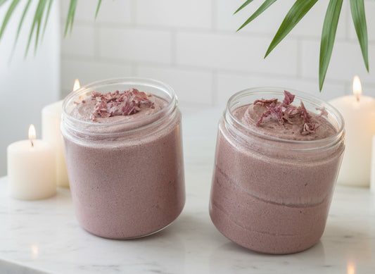 Handmade Organic Hibiscus & Nectar Whipped Sugar Scrub in Jar