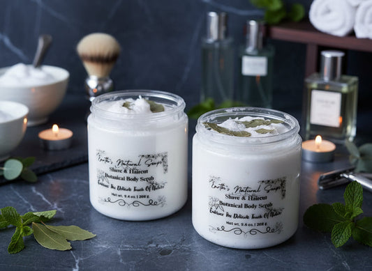 Handmade Organic Shave & Haircut Whipped Sugar Scrub in Jar