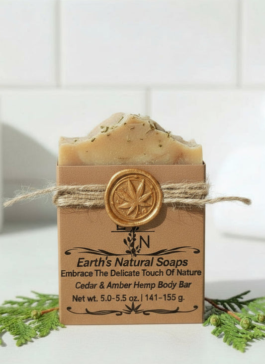 Handmade Organic Cedar & Amber Hemp Body Bar