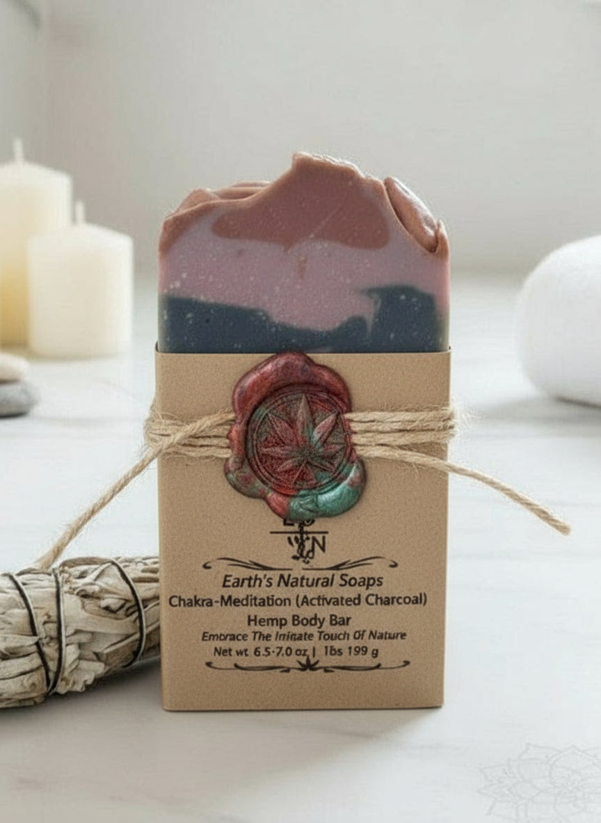 Handmade Organic Chakra-Meditation Tallow Hemp Body Bar