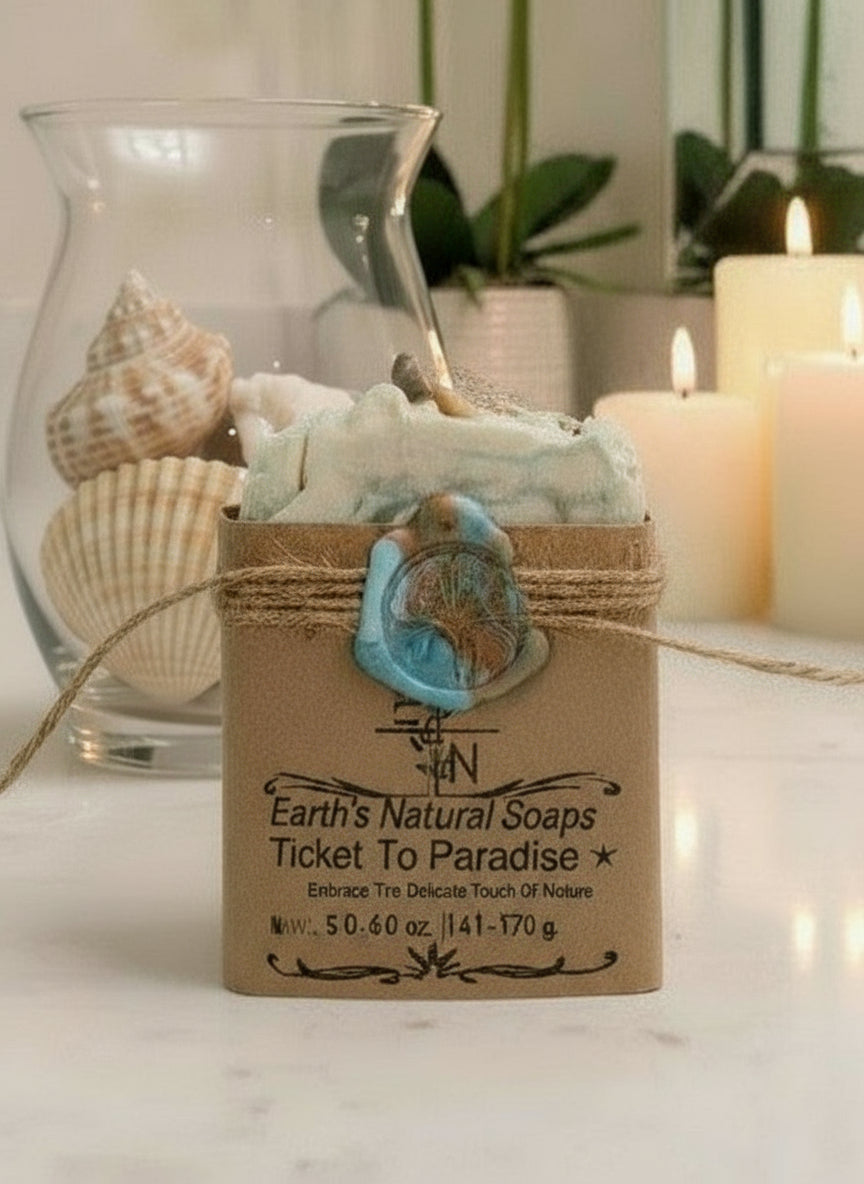 Handmade Organic Ticket To Paradise Aloe Vera & Oatmeal Botanical Hemp Body Bar