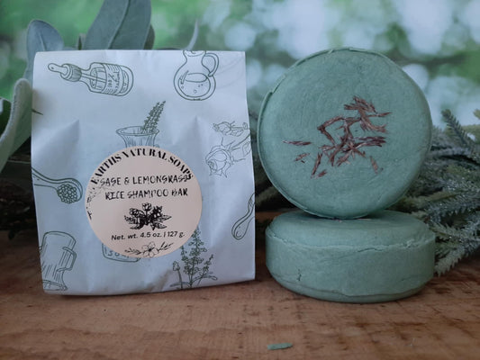 Sage & Lemongrass Botanical Rice Shampoo Bar