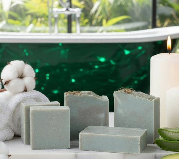 Handmade Organic (Unscented) Tallow Aloe Avocado & Bentonite Clay Hemp Body Bar