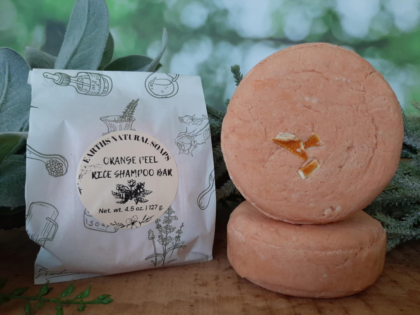 Orange Peel Botanical Rice Shampoo Bar