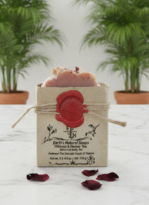 Handmade Organic Hibiscus Tea Aloe & Nectar Botanical Body Bar