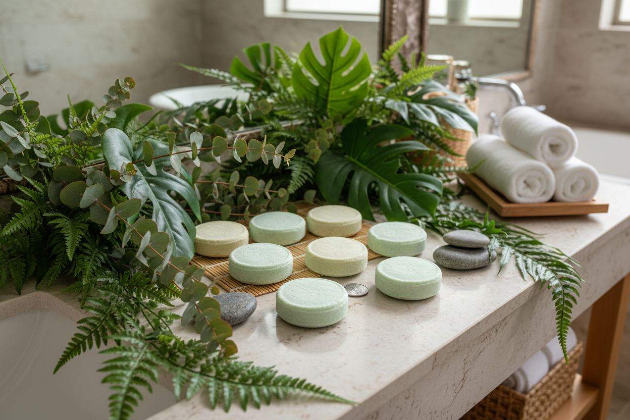 Hand holding a round cookie next to a set of cookies on a wooden surface