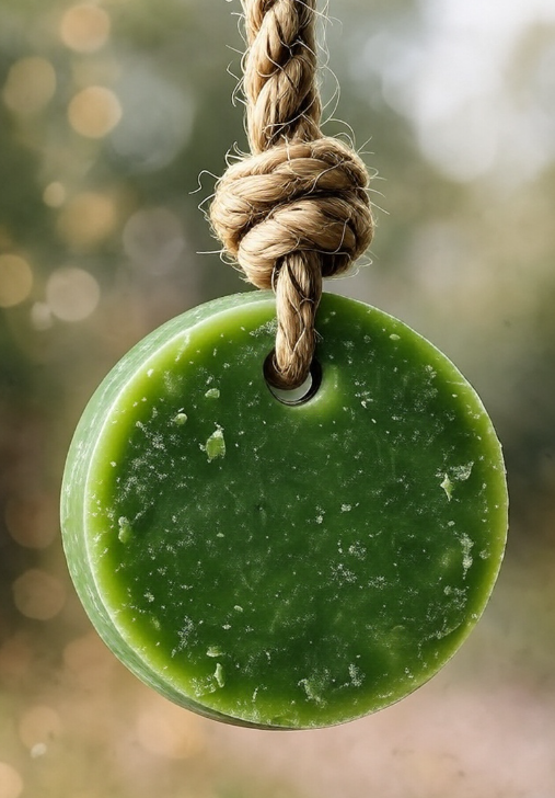 Handmade Organic Frankincense & Lemongrass Soap on a Rope with Natural Cord