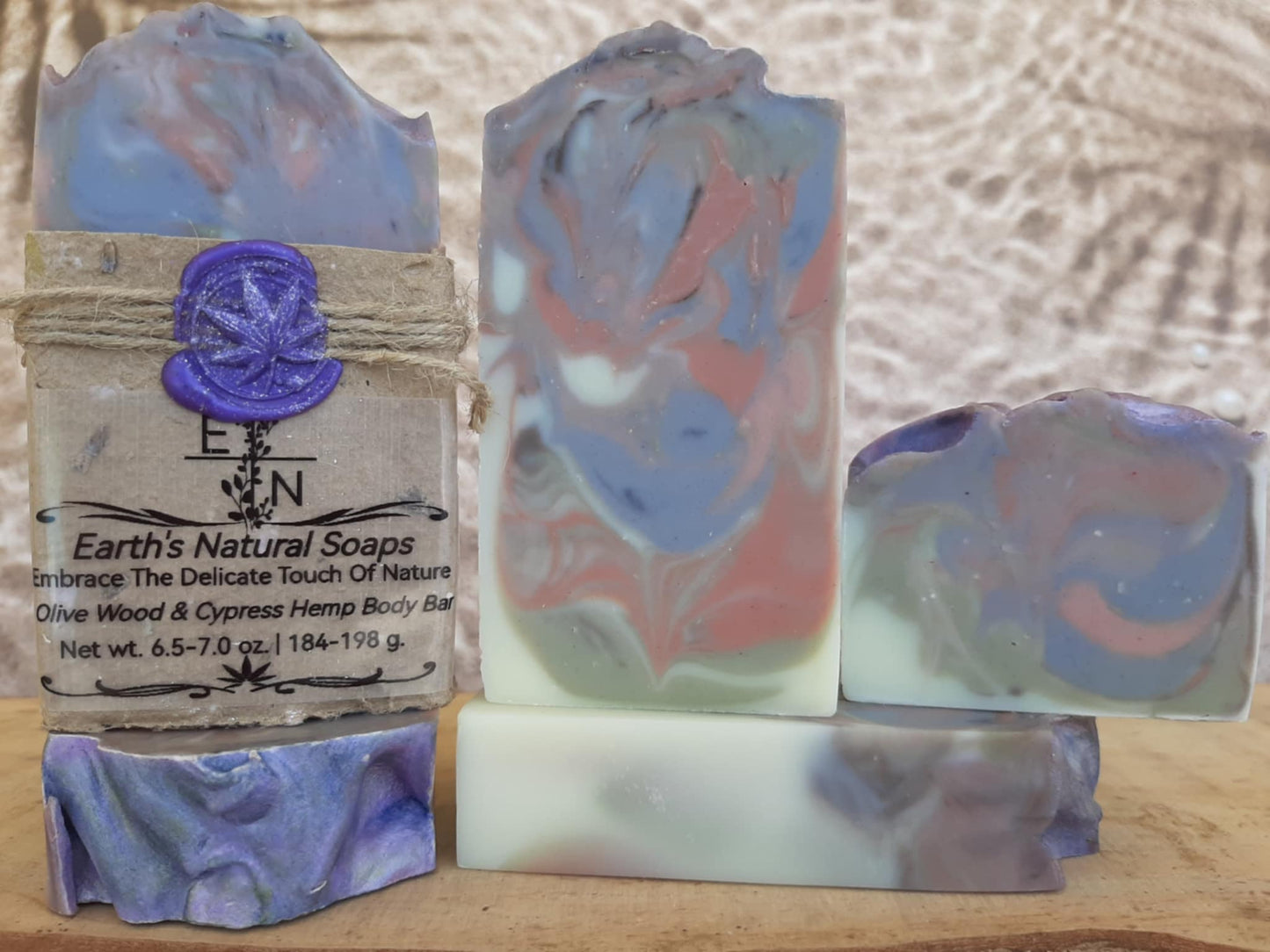 Olive Wood and Cypress Hemp Body Bar
