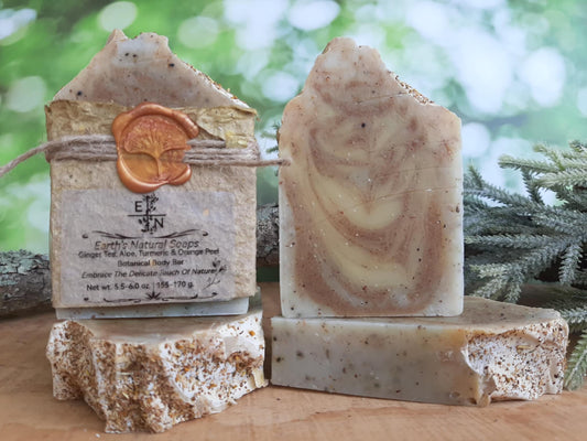Ginger Tea, Turmeric, Aloe & Orange Peel Botanical Body Bar