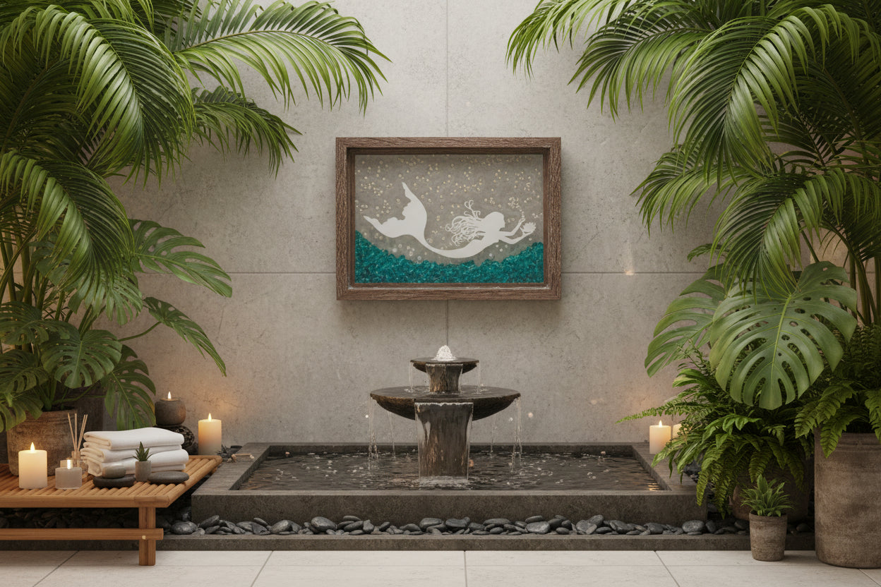 Framed Mermaid Ocean Scene