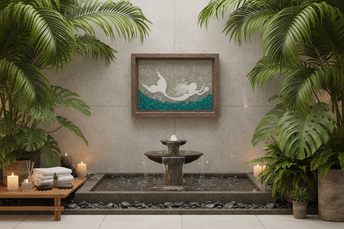 Framed Mermaid Ocean Scene