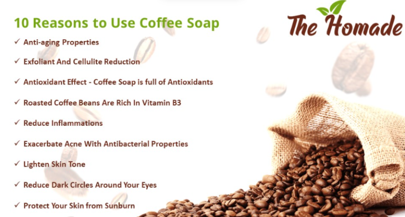 Handmade Caramel Vanilla Coffee Bean hemp soap made with real coffee grounds – exfoliating, antioxidant-rich, café scent – Earth’s Natural Soaps