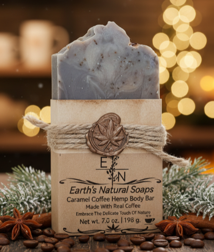 Handmade Caramel Vanilla Coffee Bean Hemp Body Bar (Made With Real Coffee)