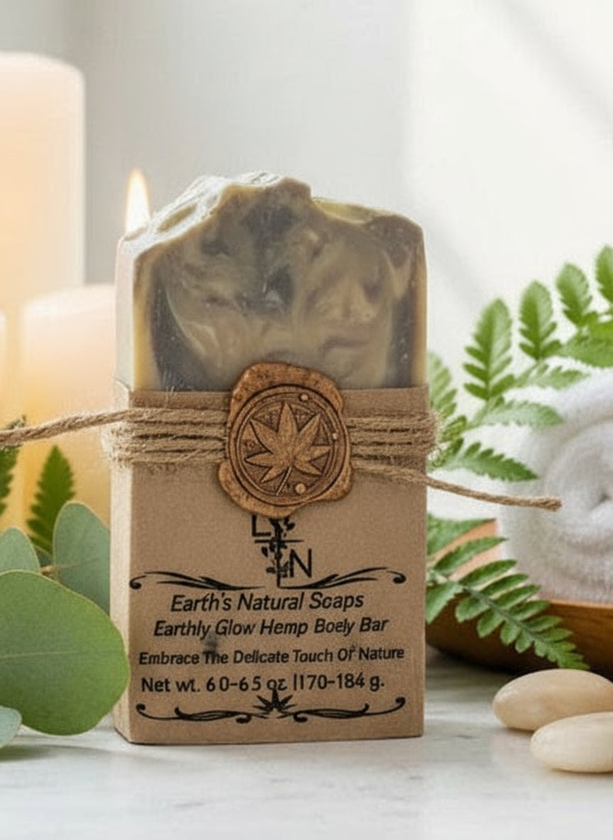 Handmade Earthly Glow Tallow Hemp Body Bar