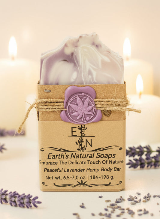 Handmade Organic Peaceful Lavender Hemp Body Bar