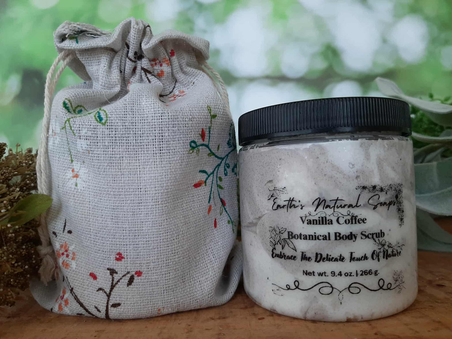 Vanilla Coffee Botanical Whipped Body Sugar Scrub-Made With Real Coffee