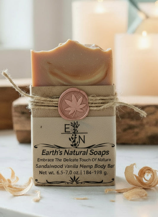 Handmade Sandalwood Vanilla Hemp Body Bar
