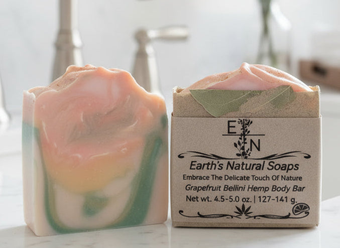  Handmade Grapefruit Bellini Hemp Body Bar – perfect summer gift  