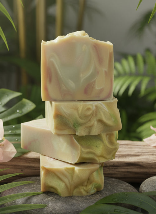 Small & Large sizes of Handmade Lily Lemon Drop Hemp Body Bar