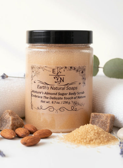 Handmade Organic Almond & Shea Butter Moisturizing Bath Scrub