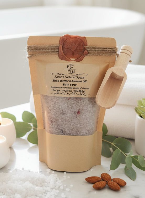 Handmade Organic Almond & Shea Butter Moisturizing Bath Soak