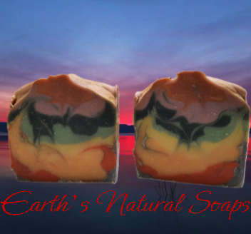 Handmade organic Chakra-Meditation tallow hemp body bar with seven chakra-colored swirls and gold flecks, on amethyst crystal with incense smoke, spiritual spa vibe