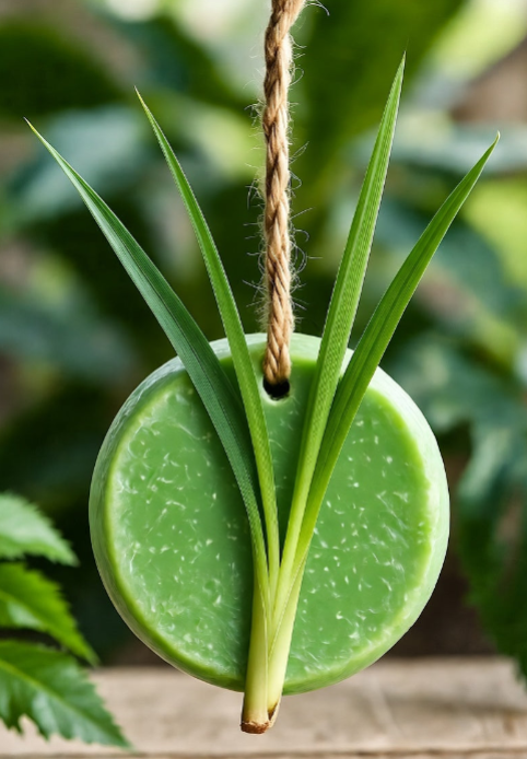 Handmade Organic Frankincense & Lemongrass Soap on a Rope with Natural Cord
