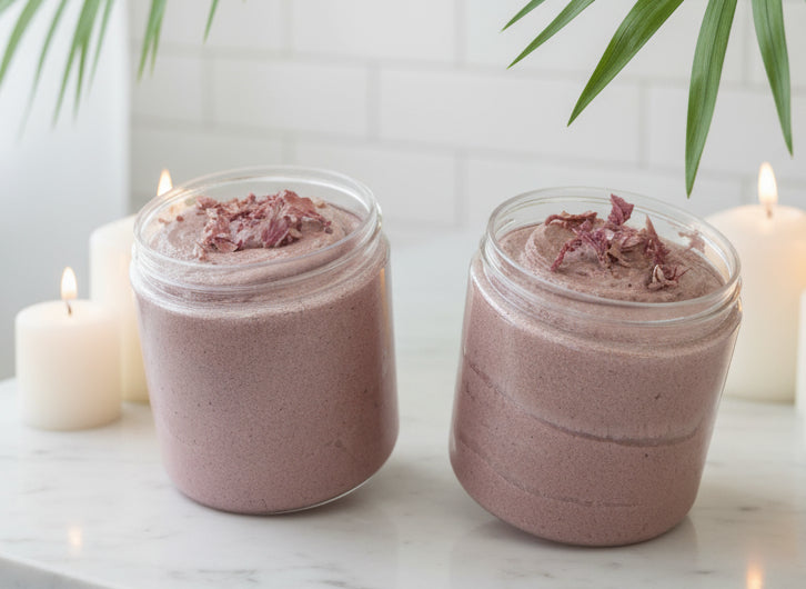 Handmade Organic Hibiscus & Nectar Whipped Sugar Scrub in Jar