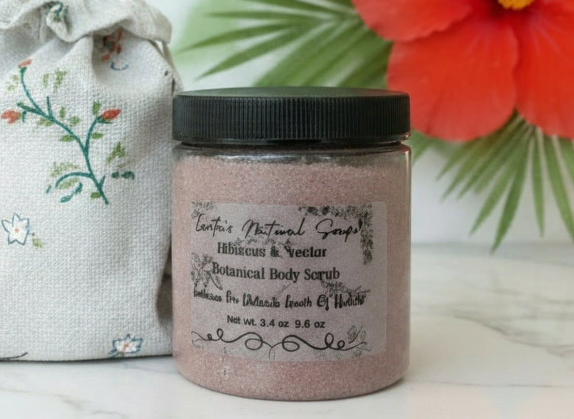Handmade Organic Hibiscus & Nectar Whipped Sugar Scrub in Jar