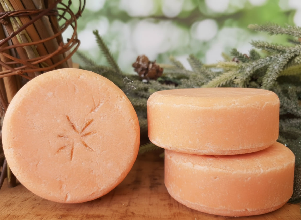 Handmade Organic Orange Peel Rice Shampoo Bar for Shine and Volume