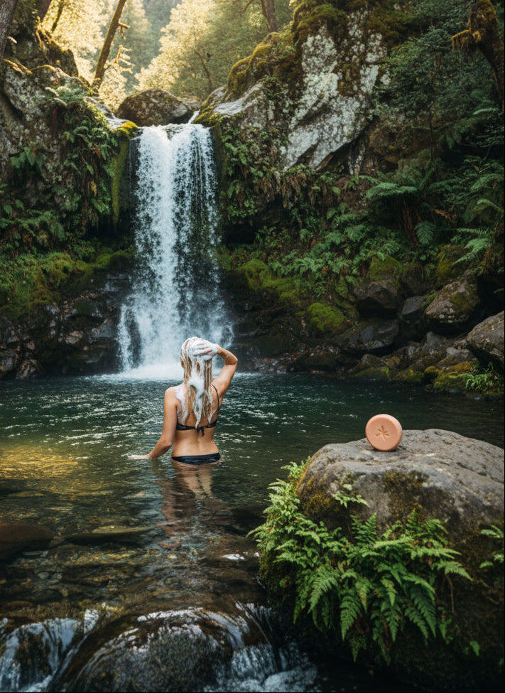 Handmade Organic Orange Peel Rice Shampoo Bar for Shine and Volume