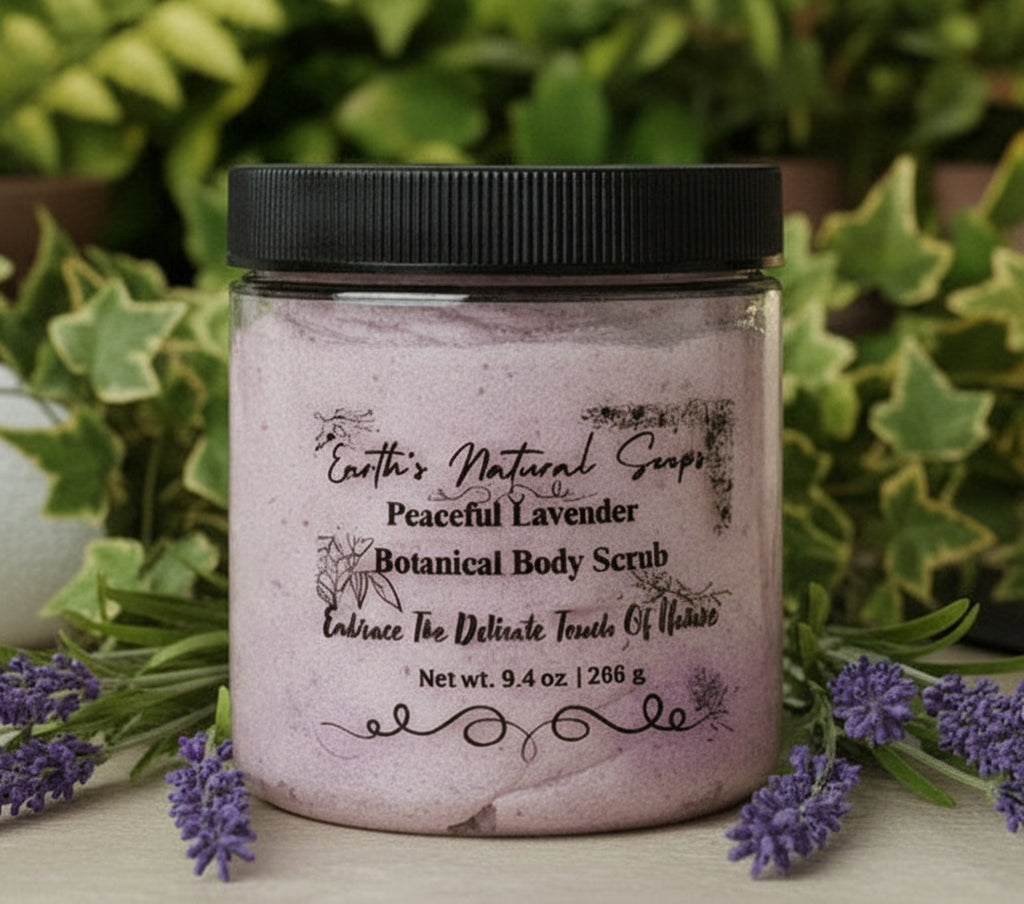 Handmade Organic Peaceful Lavender Whipped Sugar Scrub in Jar