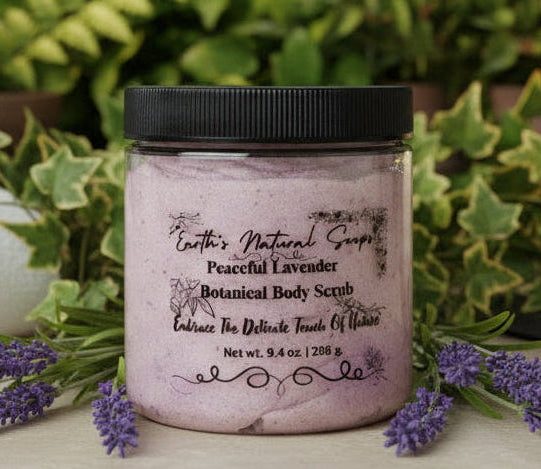 Handmade Organic Peaceful Lavender Whipped Sugar Scrub in Jar