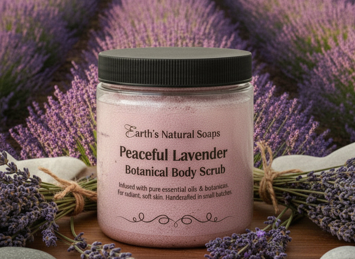 Handmade Organic Peaceful Lavender Whipped Sugar Scrub in Jar
