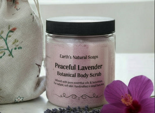 Handmade Organic Peaceful Lavender Whipped Sugar Scrub in Jar