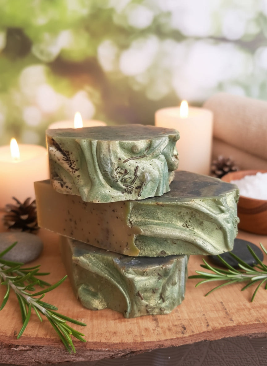 Handmade Organic Peppermint Tea & Rosemary Botanical Body Bar with Real Aloe Shop Now