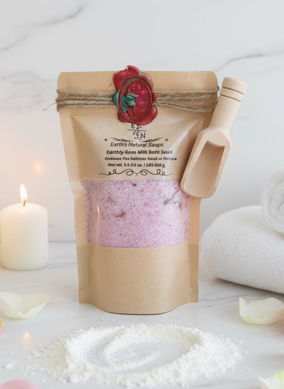 Handmade Organic Rose & Milk Bath Soak with Honey & Vitamin E