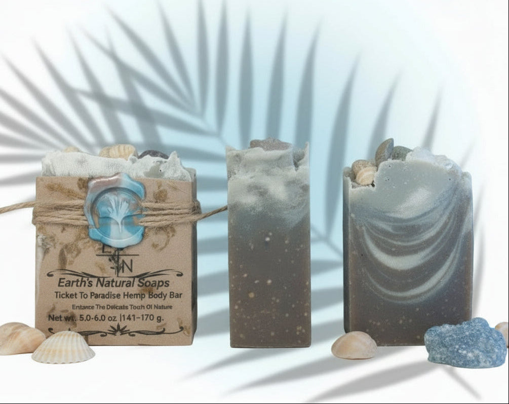 Flat lay: fresh aloe leaf, rolled oats, hemp seeds, cucumber, rose petals, shea butter