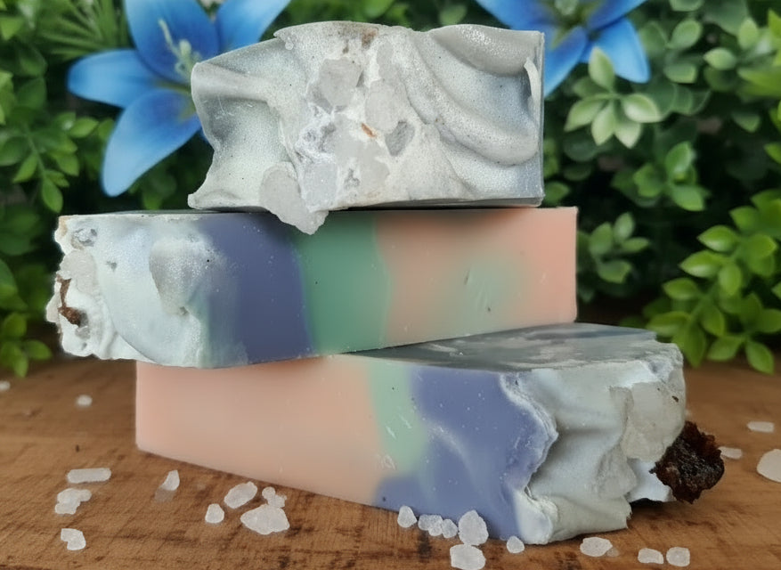 Gentle exfoliation with Handmade Sea Salt & Lily Hemp Body Bar  