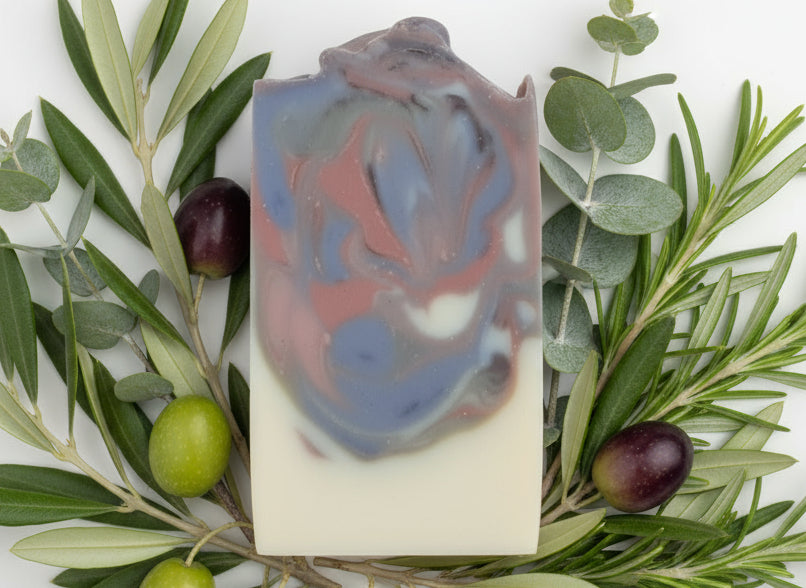 Handmade olive wood cypress hemp body bar in eco-friendly packaging – perfect gift size