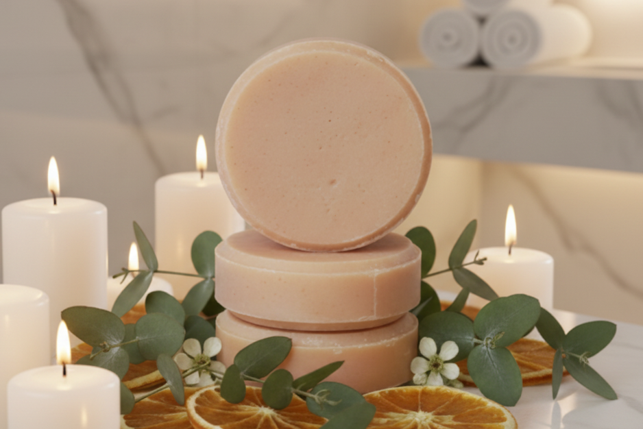 Handmade Organic Orange Peel Rice Shampoo Bar