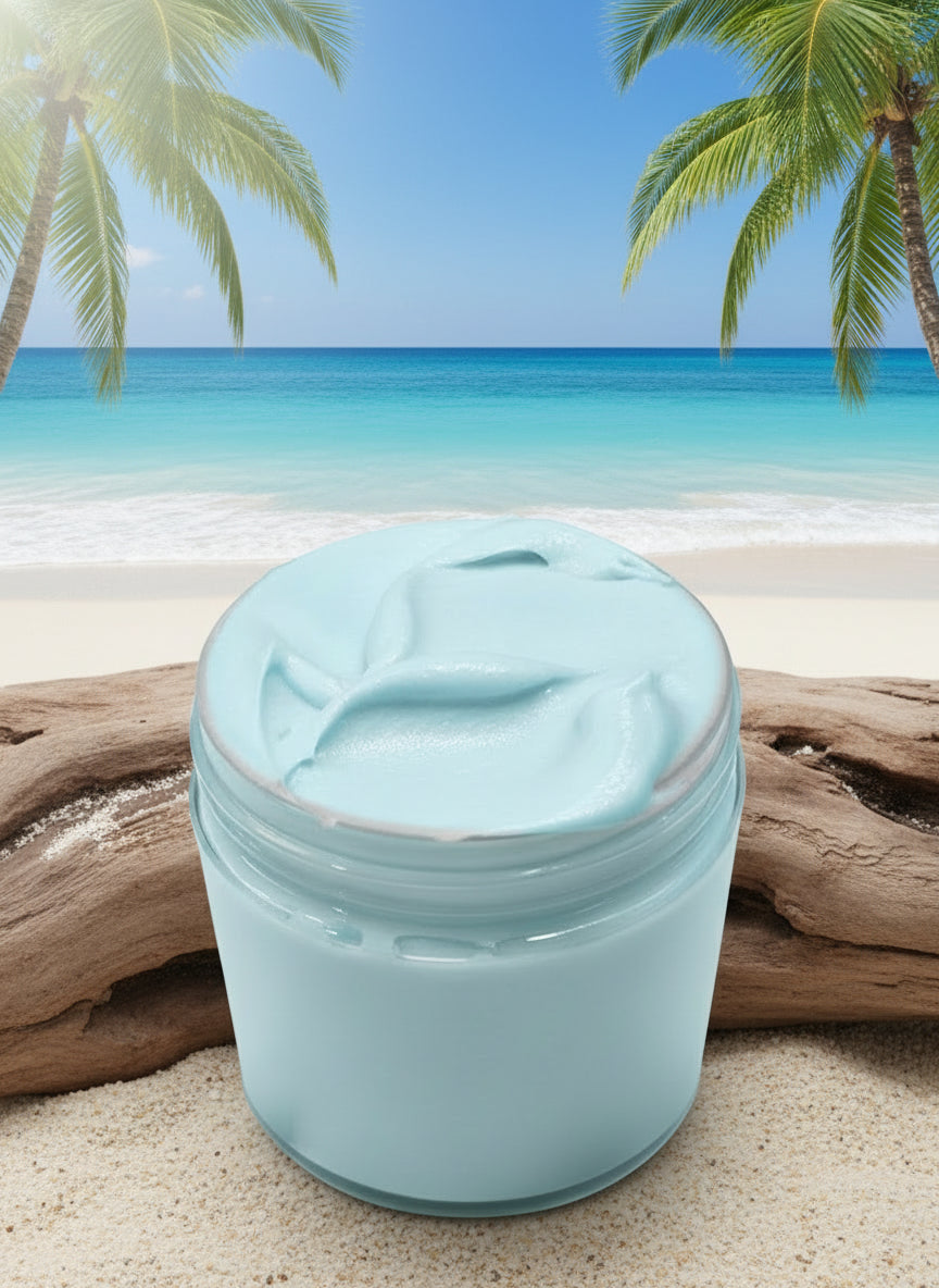 Handmade Sea Salt & Lily Botanical Whipped Body Butter - Organic Moisturizer with Avocado Oiland Nourishing Botanicals for Silky Skin