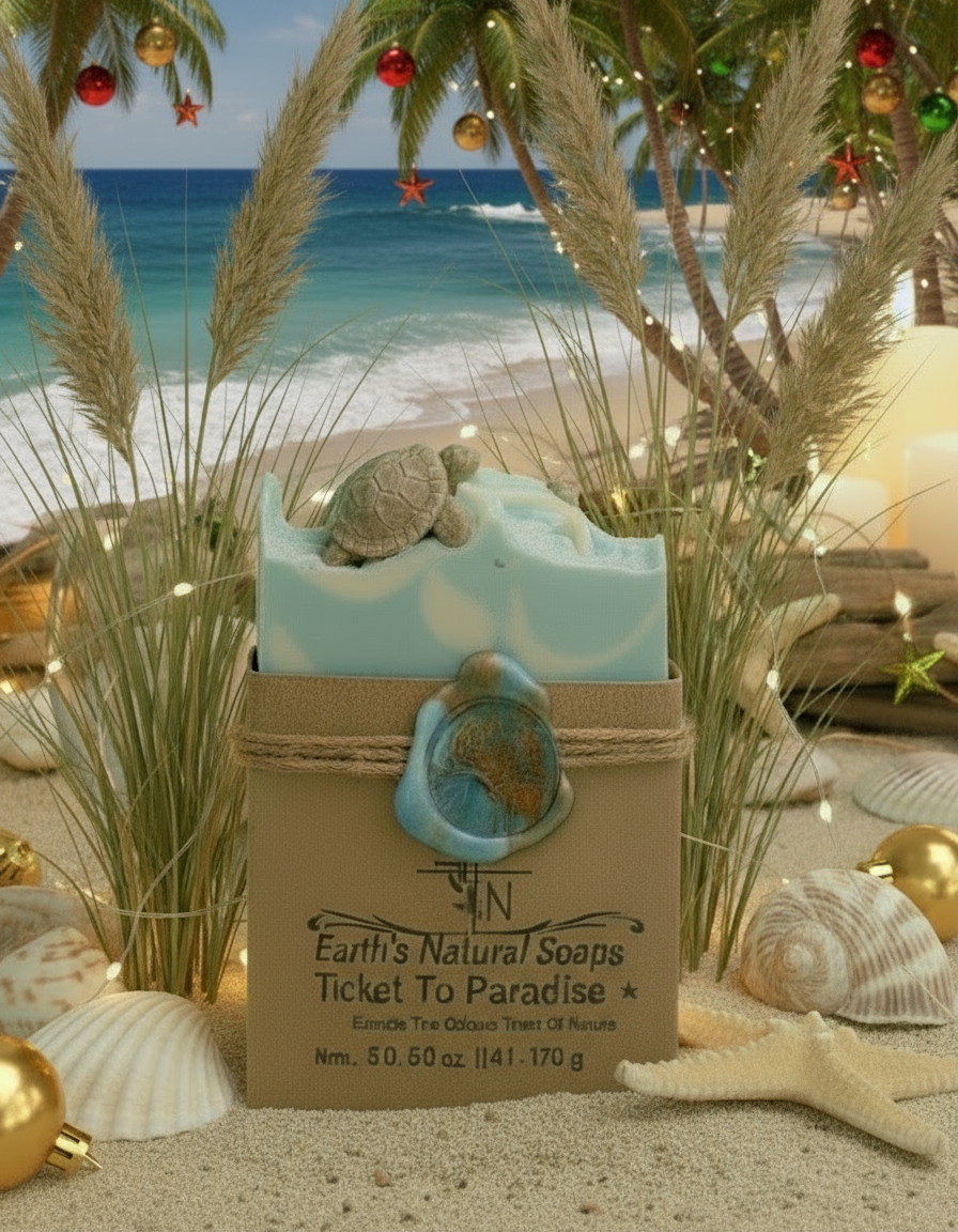 Handmade Organic Ticket To Paradise Aloe Vera & Oatmeal Botanical Hemp Body Bar